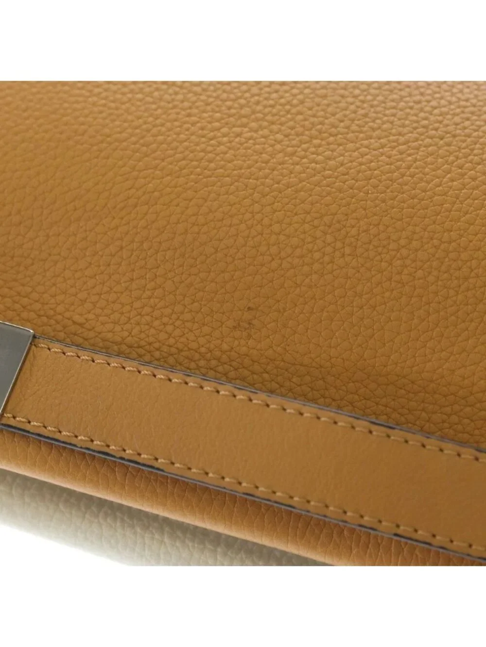 Loewe Missy Small 2-Way Shoulder Bag Ivory Camel Leather Silver